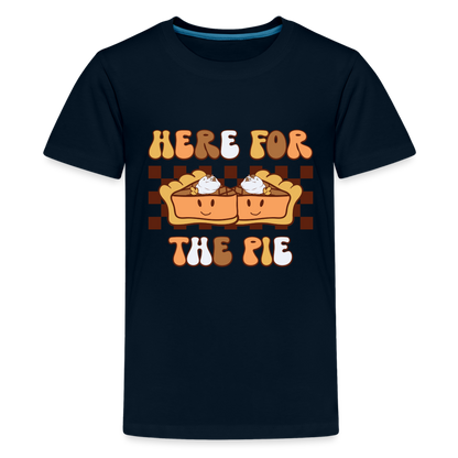 Here For The Pie - Holiday Kids T-Shirt - deep navy