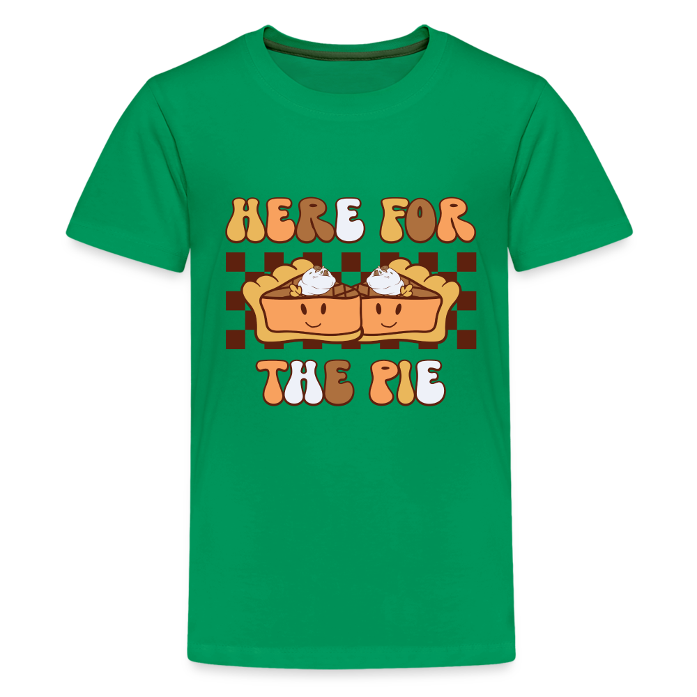 Here For The Pie - Holiday Kids T-Shirt - kelly green