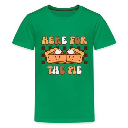 Here For The Pie - Holiday Kids T-Shirt - kelly green