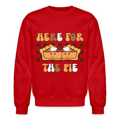 Here For The Pie - Holiday Sweatshirt - red
