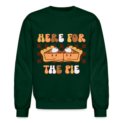 Here For The Pie - Holiday Sweatshirt - forest green