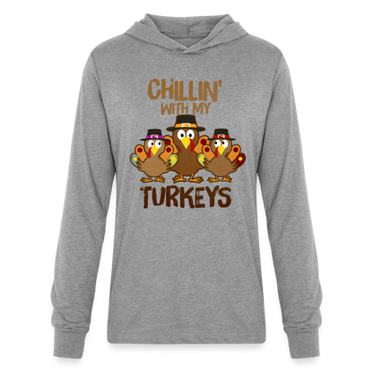 Chillin With My Turkeys Hoodie Shirt (Thanksgiving) - heather grey