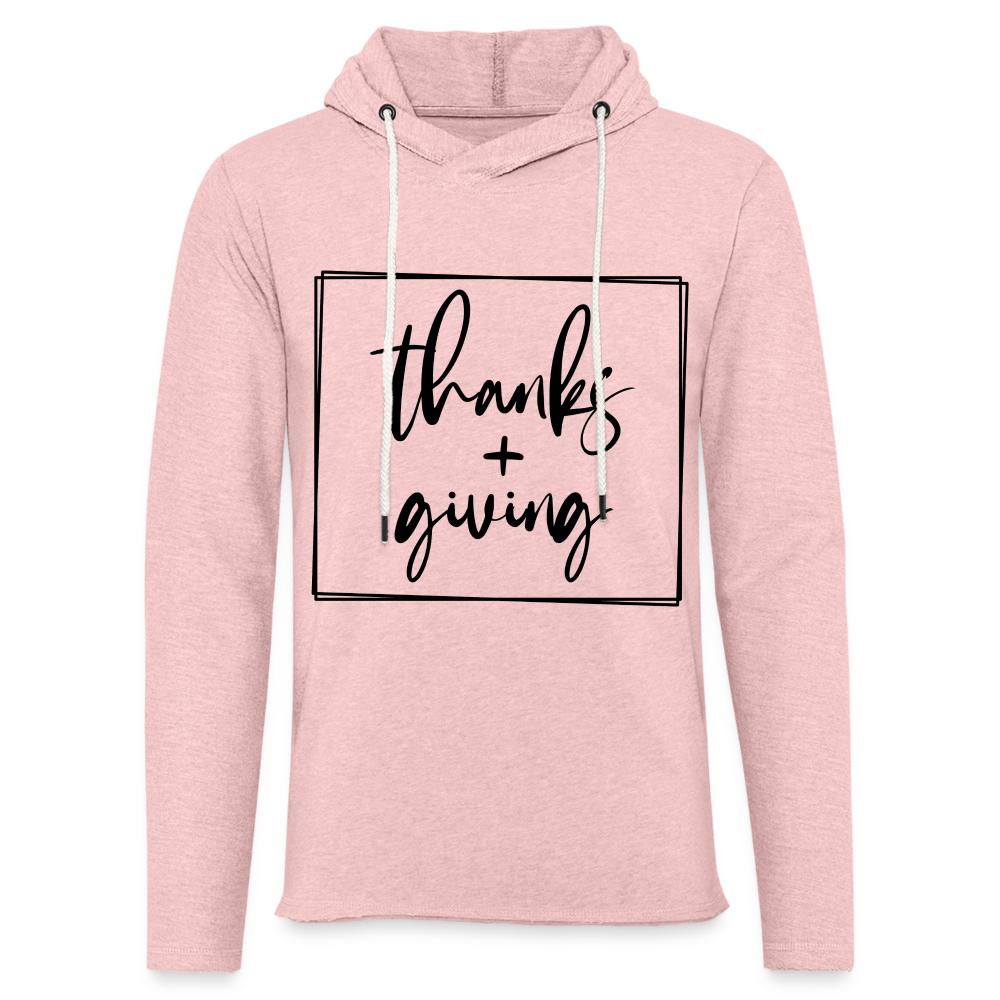 Unisex Lightweight Terry Hoodie - cream heather pink