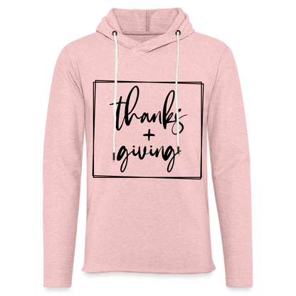 Unisex Lightweight Terry Hoodie - cream heather pink