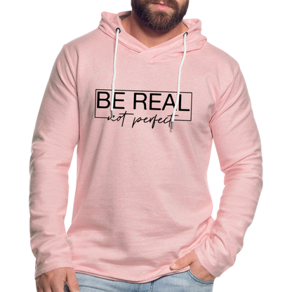 Be Real Not Perfect Lightweight Terry Hoodie - cream heather pink