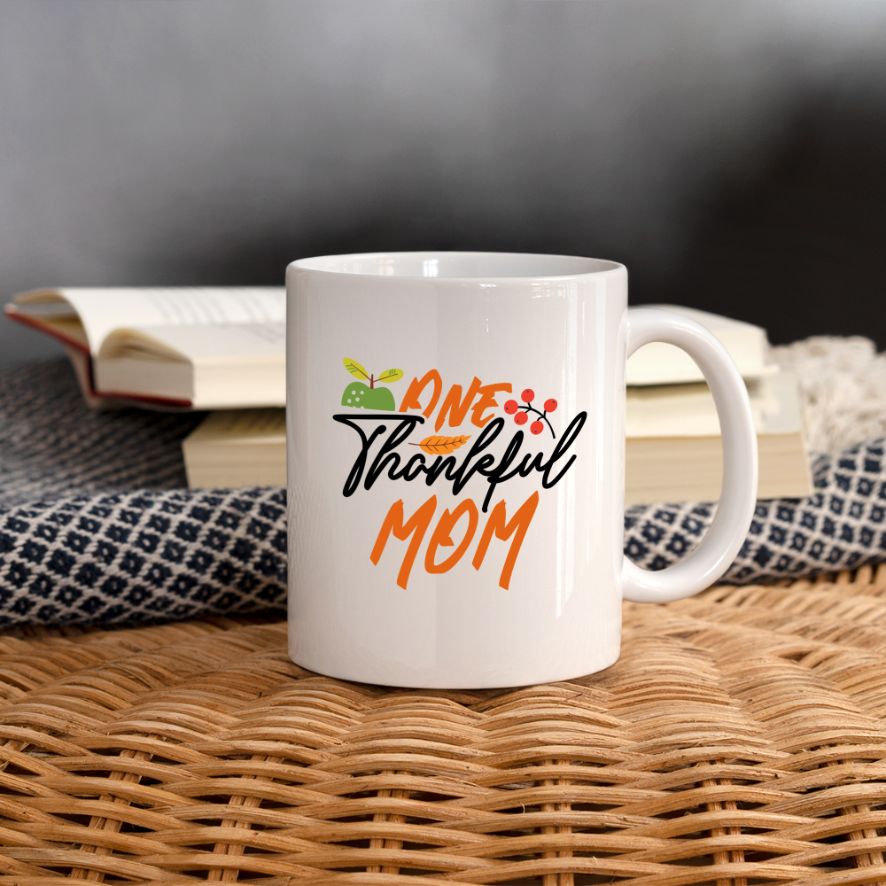 One Thankful Mom Mug - white