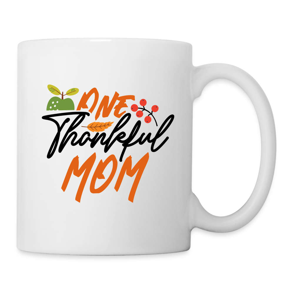 One Thankful Mom Mug - white