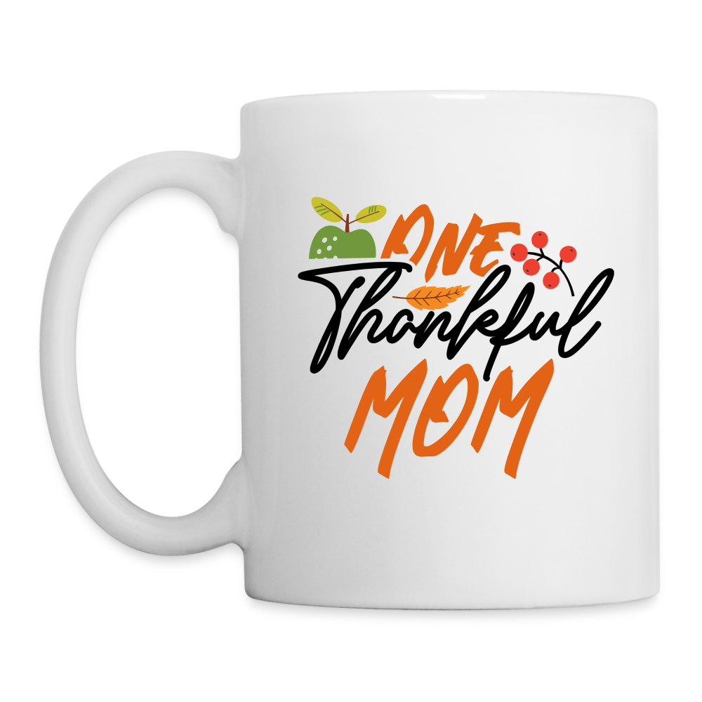 One Thankful Mom Mug - white