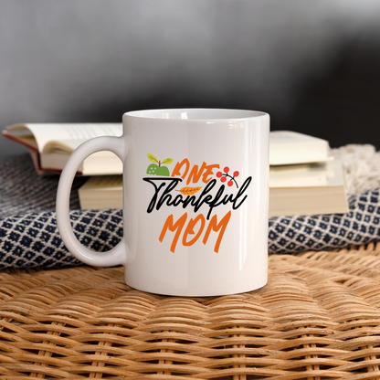 One Thankful Mom Mug - white