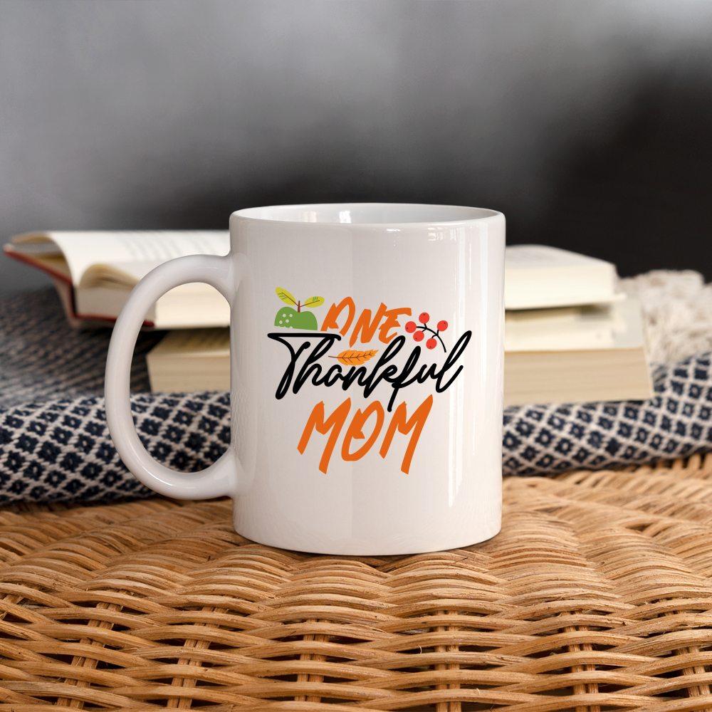 One Thankful Mom Mug - white