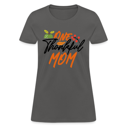 One Thankful Mom T-Shirt - charcoal