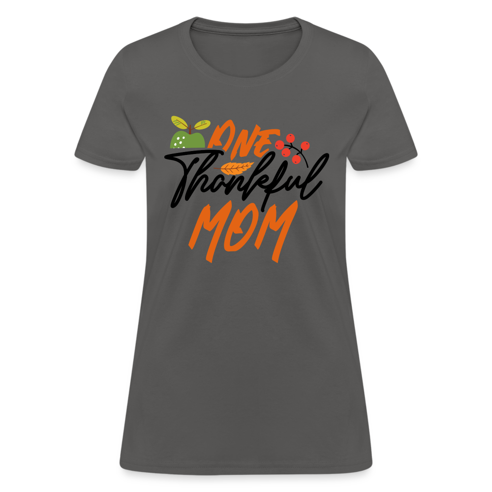 One Thankful Mom T-Shirt - charcoal