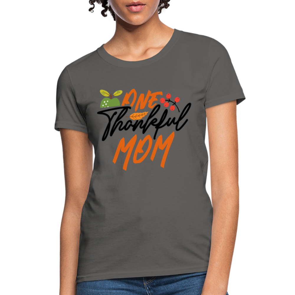 One Thankful Mom T-Shirt - charcoal