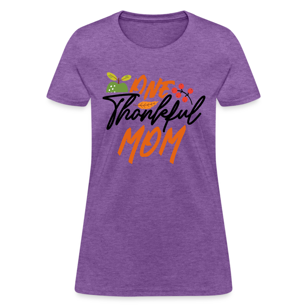 One Thankful Mom T-Shirt - purple heather