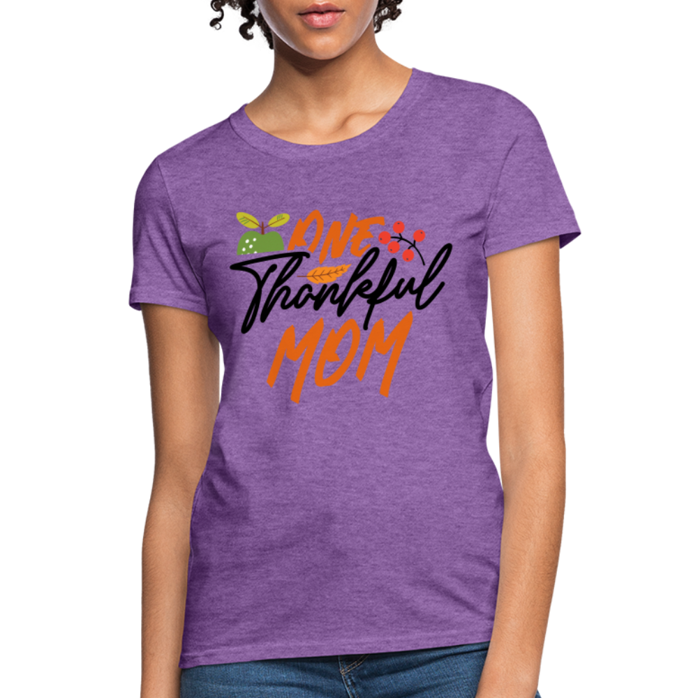One Thankful Mom T-Shirt - purple heather