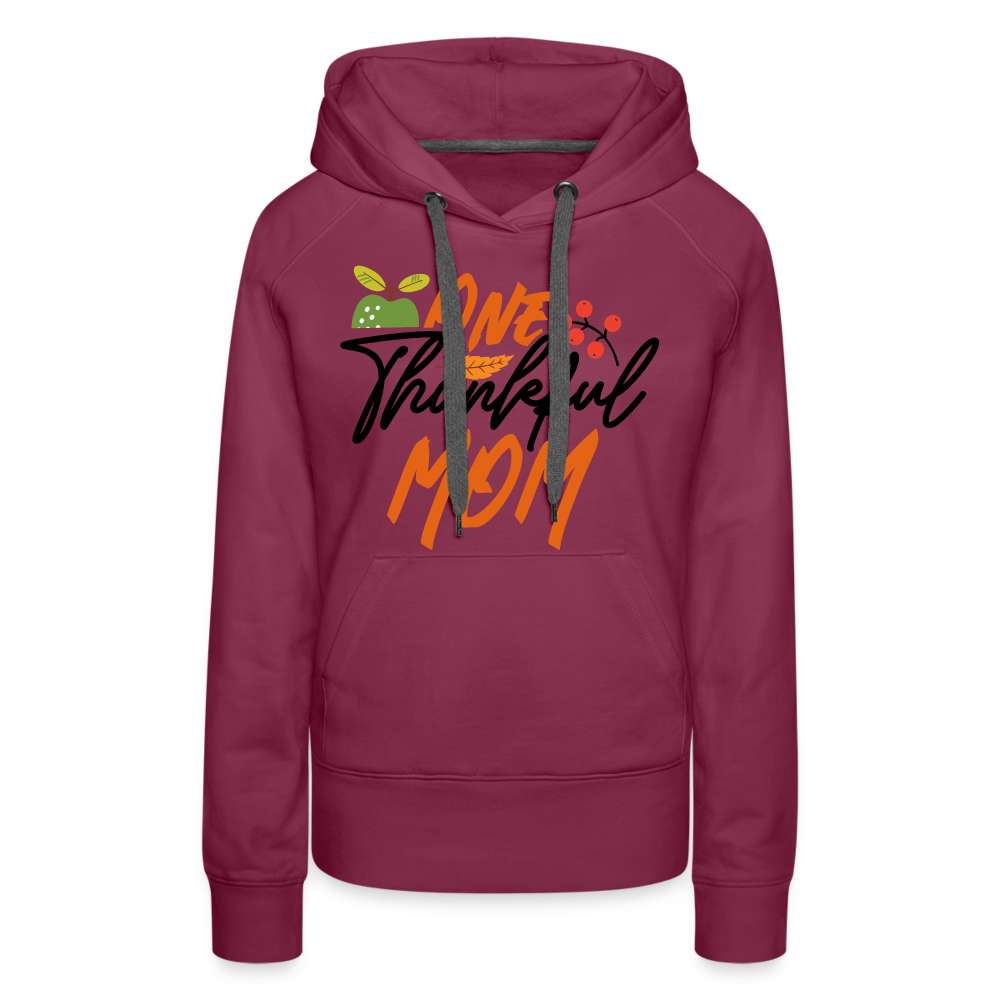 One Thankful Mom Premium Hoodie - burgundy