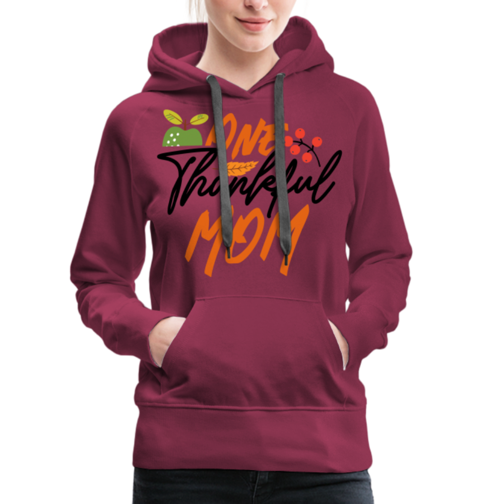 One Thankful Mom Premium Hoodie - burgundy