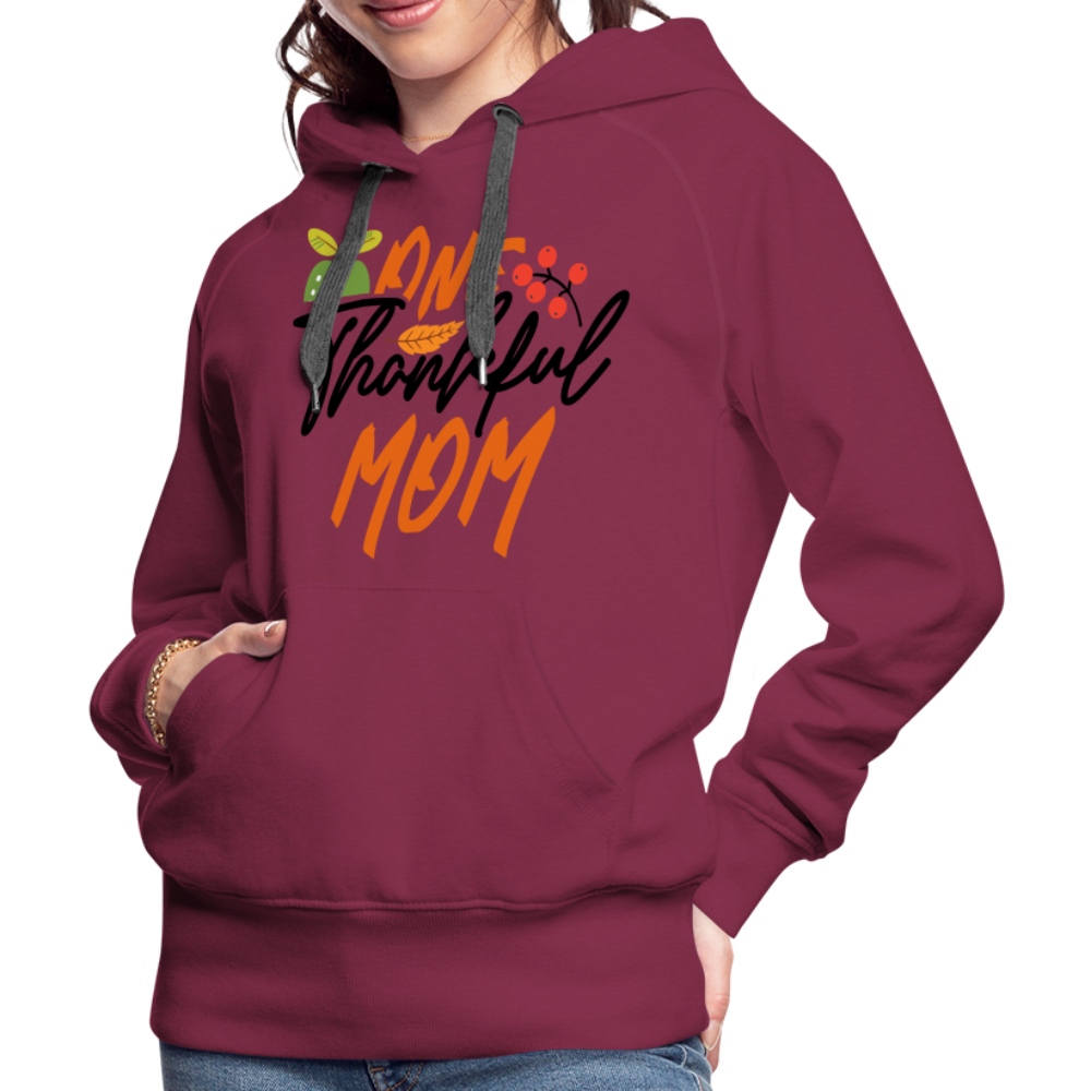 One Thankful Mom Premium Hoodie - burgundy