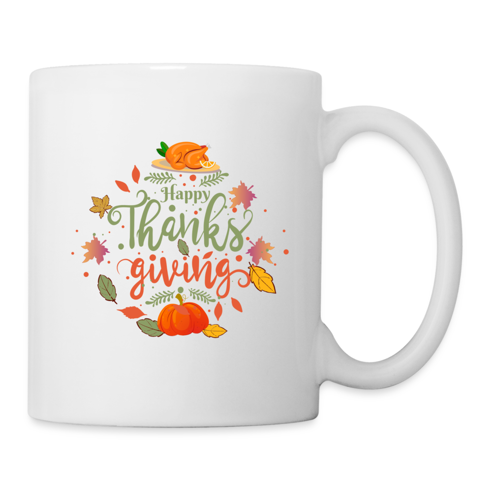 Happy Thanksgiving Mug - white