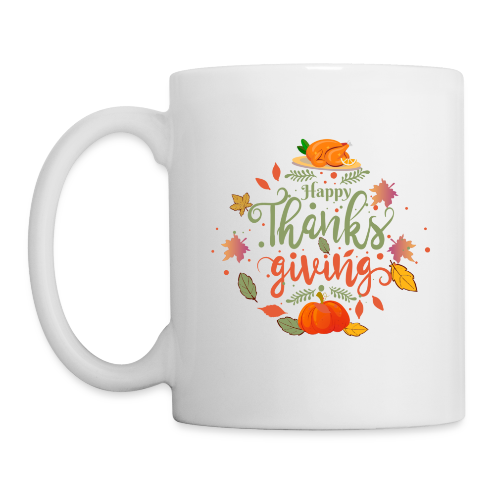 Happy Thanksgiving Mug - white