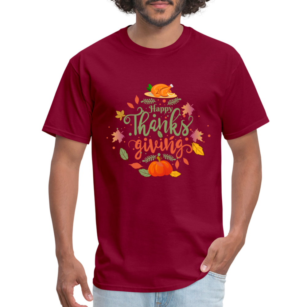 Happy Thanksgiving T-Shirt - burgundy