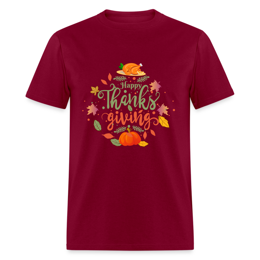 Happy Thanksgiving T-Shirt - burgundy