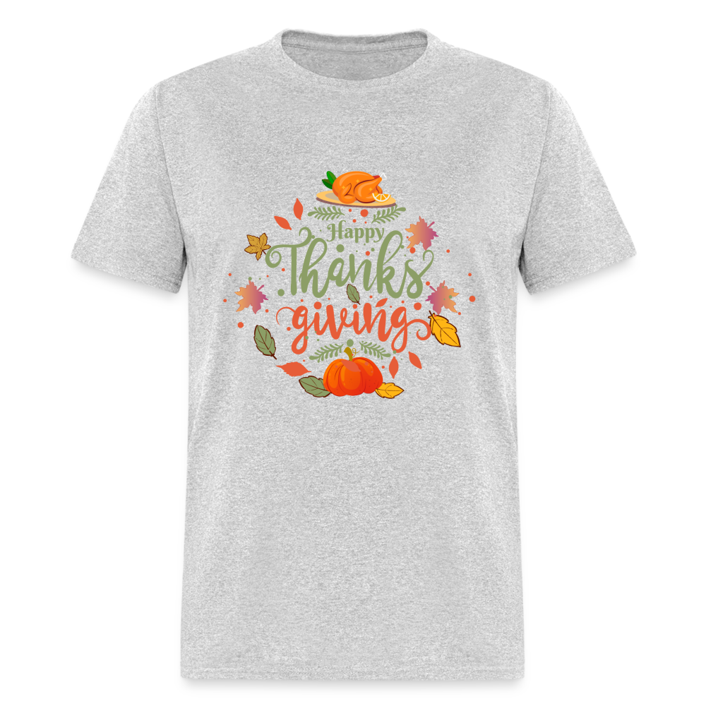 Happy Thanksgiving T-Shirt - heather gray