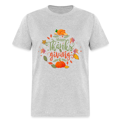 Happy Thanksgiving T-Shirt - heather gray