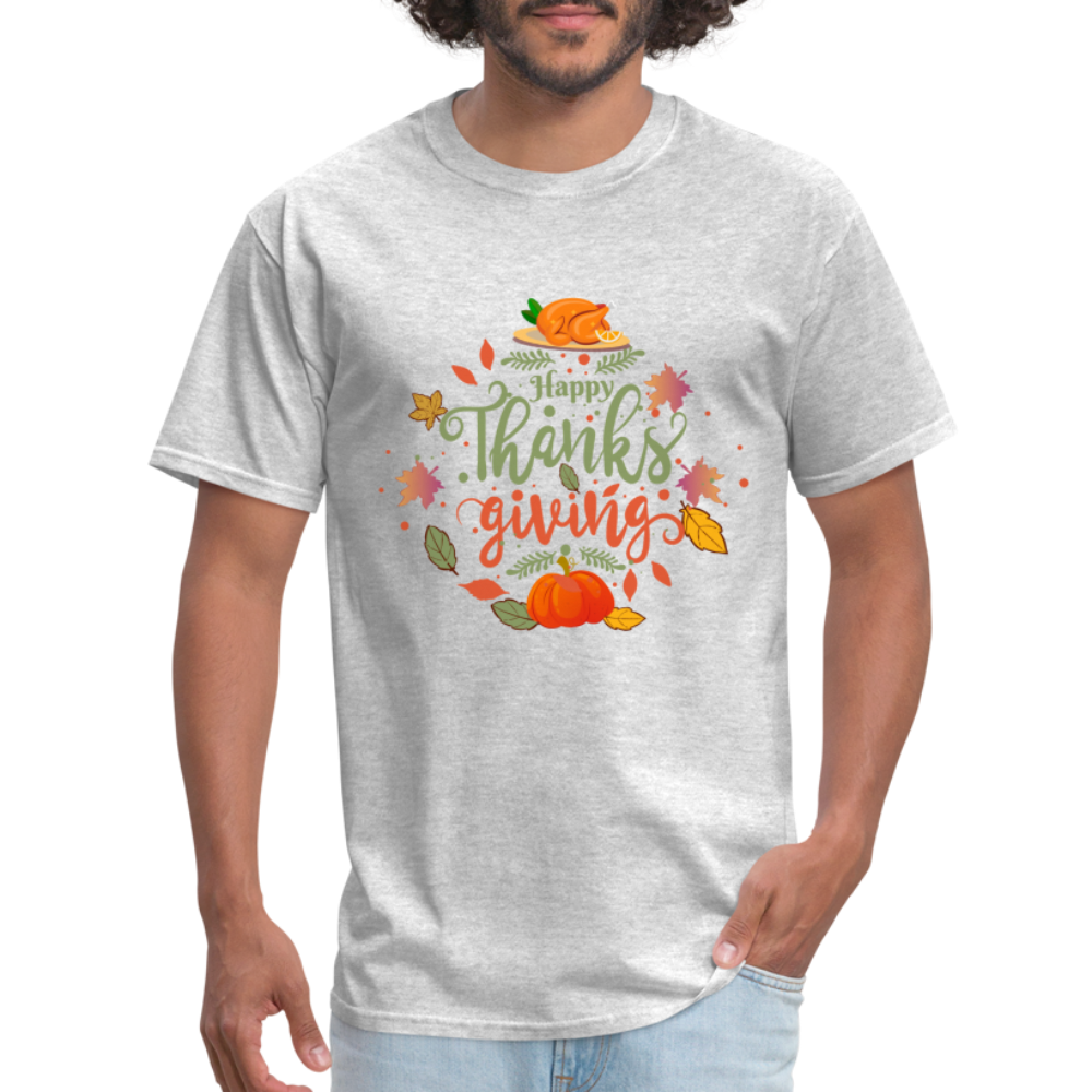 Happy Thanksgiving T-Shirt - heather gray
