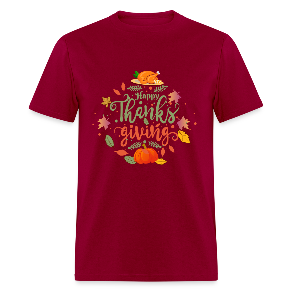 Happy Thanksgiving T-Shirt - dark red