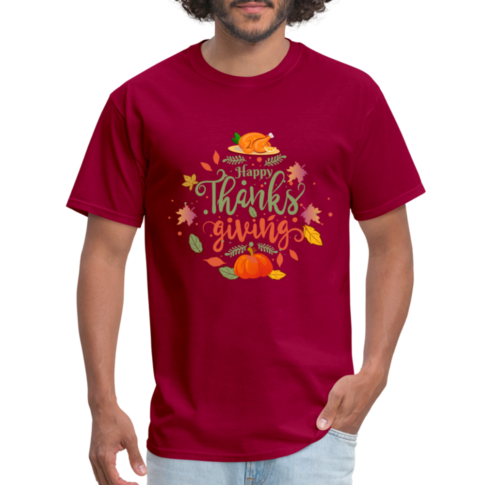 Happy Thanksgiving T-Shirt - dark red