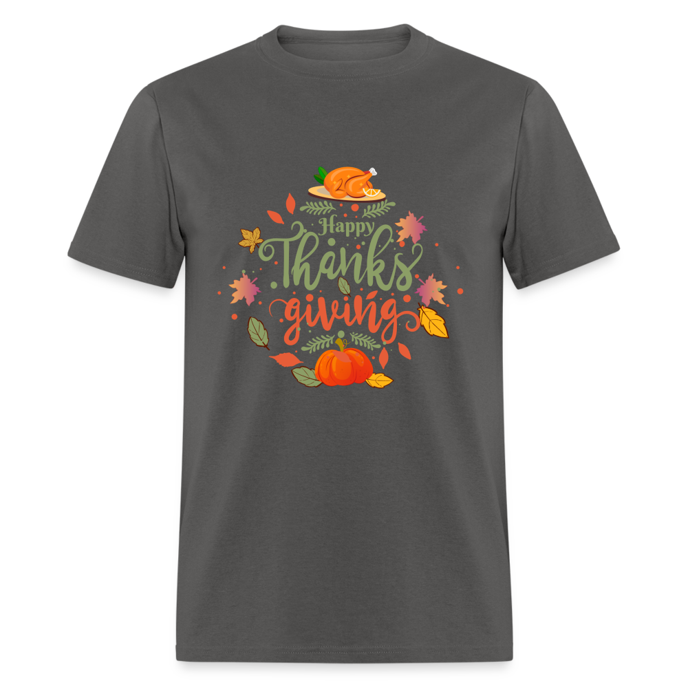 Happy Thanksgiving T-Shirt - charcoal