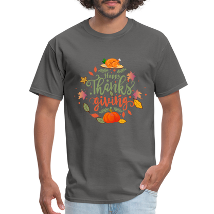 Happy Thanksgiving T-Shirt - charcoal