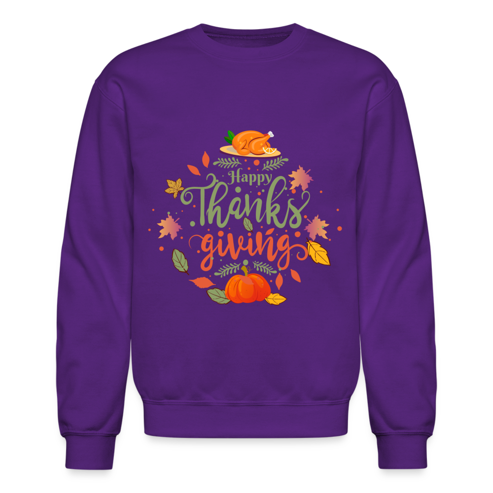 Happy Thanksgiving Sweatshirt - purple