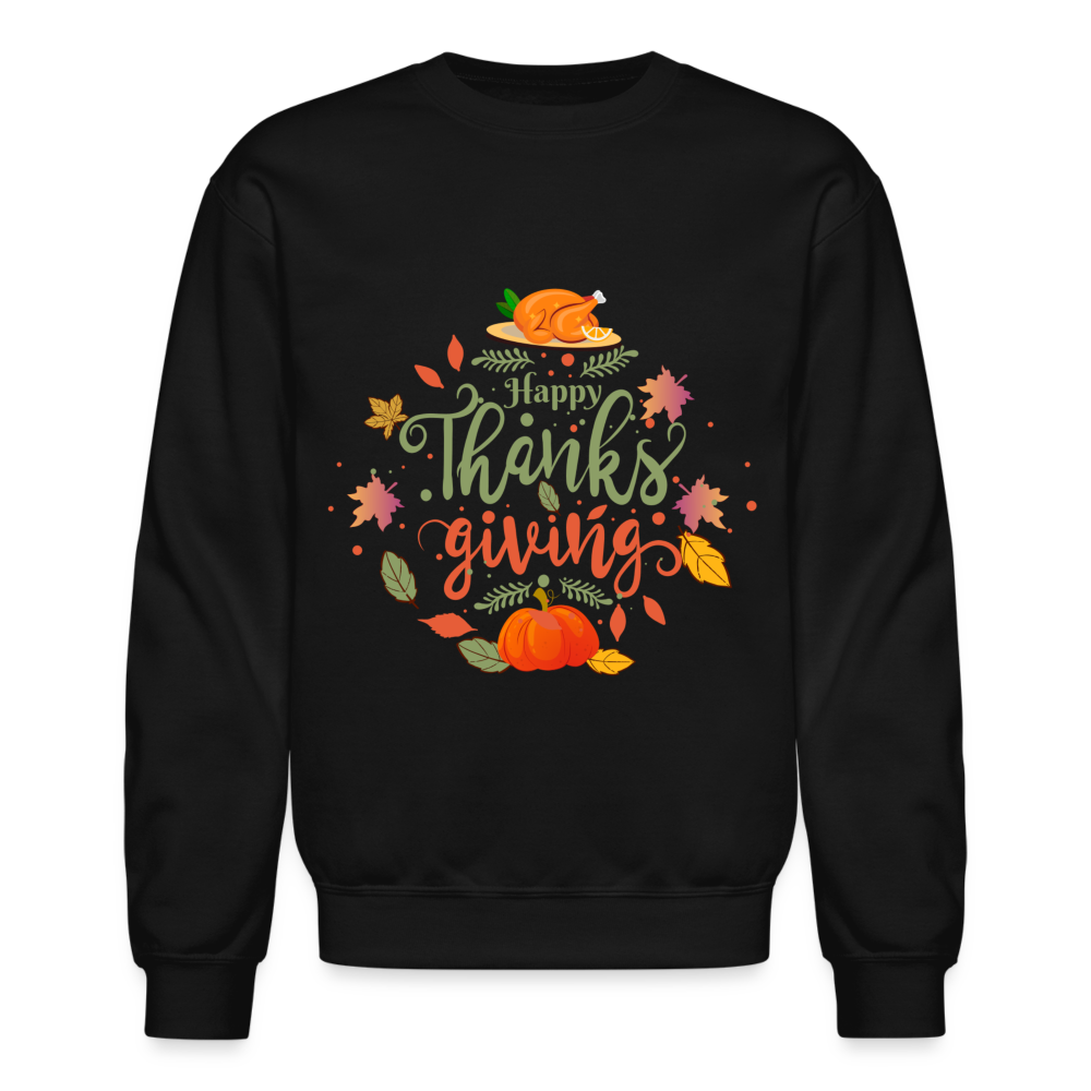 Happy Thanksgiving Sweatshirt - black