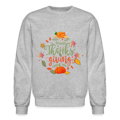 Happy Thanksgiving Sweatshirt - heather gray