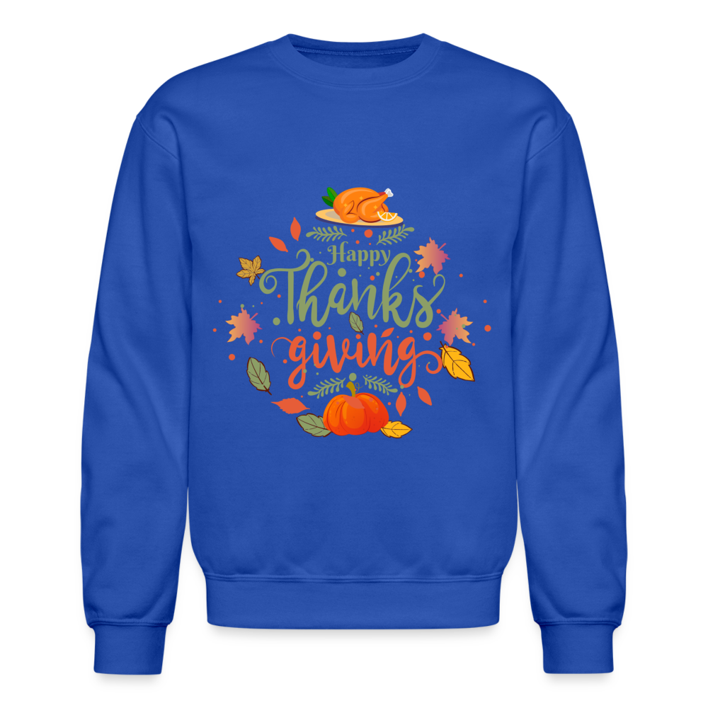 Happy Thanksgiving Sweatshirt - royal blue