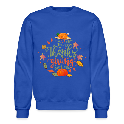 Happy Thanksgiving Sweatshirt - royal blue