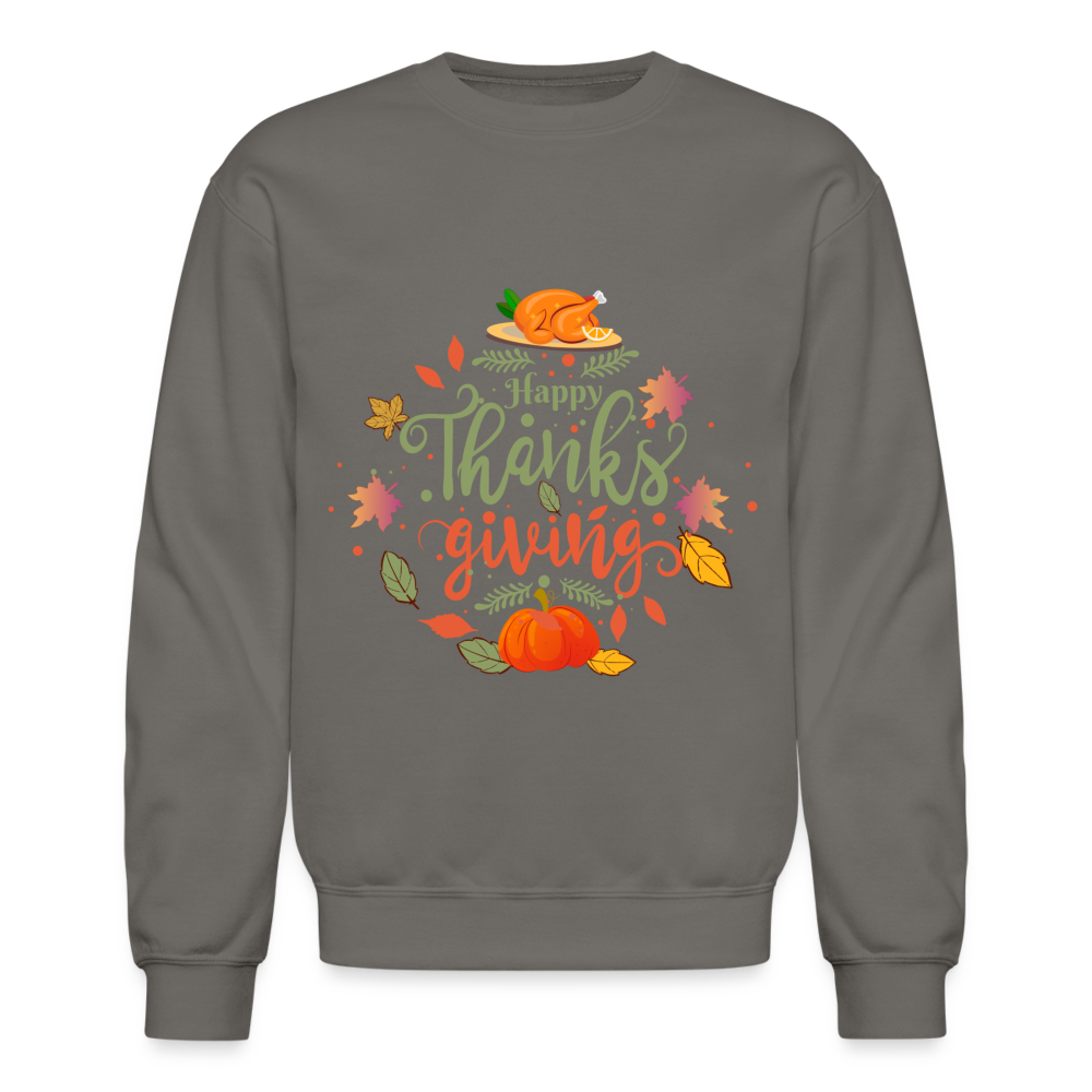 Happy Thanksgiving Sweatshirt - asphalt gray