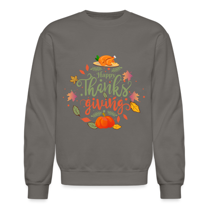 Happy Thanksgiving Sweatshirt - asphalt gray