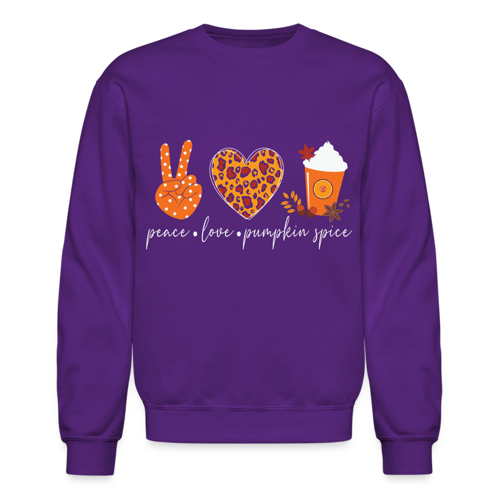 Peace Love Pumpkin Spice Sweatshirt - purple