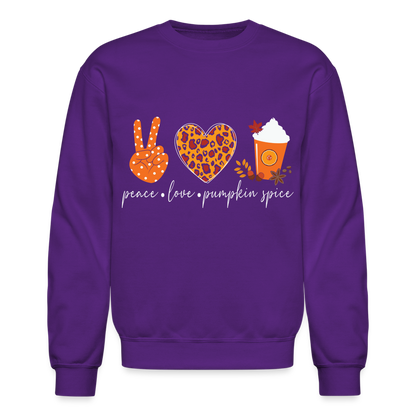 Peace Love Pumpkin Spice Sweatshirt - purple