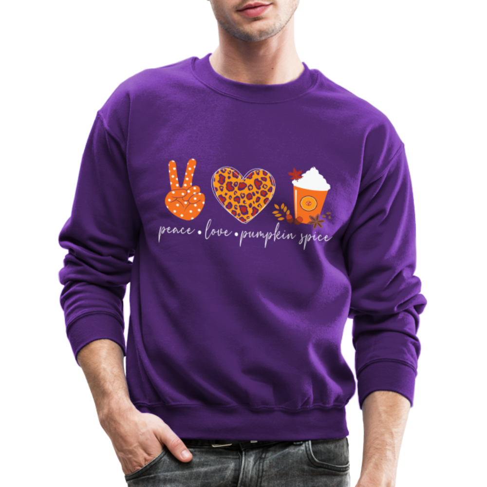 Peace Love Pumpkin Spice Sweatshirt - purple