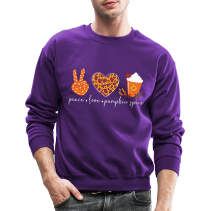 Peace Love Pumpkin Spice Sweatshirt - purple