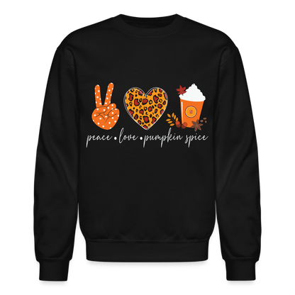 Peace Love Pumpkin Spice Sweatshirt - black