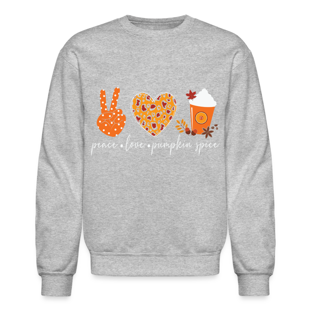 Peace Love Pumpkin Spice Sweatshirt - heather gray