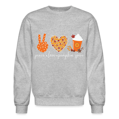 Peace Love Pumpkin Spice Sweatshirt - heather gray