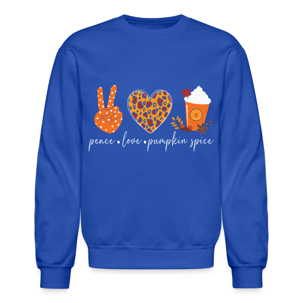 Peace Love Pumpkin Spice Sweatshirt - royal blue