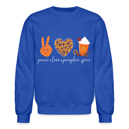 Peace Love Pumpkin Spice Sweatshirt - royal blue