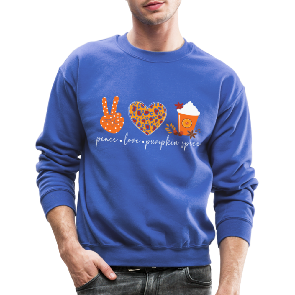 Peace Love Pumpkin Spice Sweatshirt - royal blue